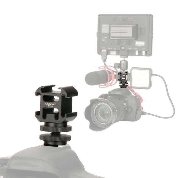 Ulanzi Pt-3s Universal Triple Cold Shoe Mount Bracket Adapter Vlog Accessories