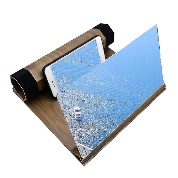 12inch Desktop 3d Screen Magnifier Video Amplifier Stand Holder For Mobile Phone Yellow Walnut