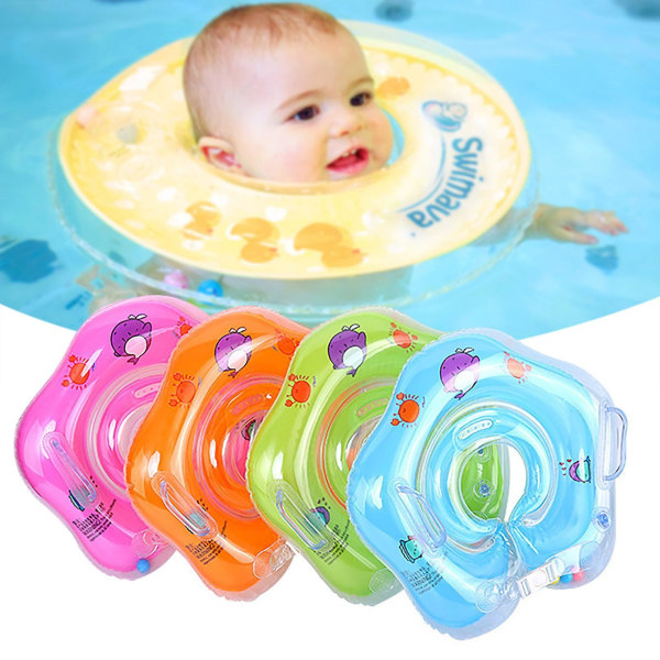 Newborn Baby Kids Infant Swimming Protector Neck Float Ring Safety Life Buoy Life Saver Neck Collar Swimming Inflatable Pink