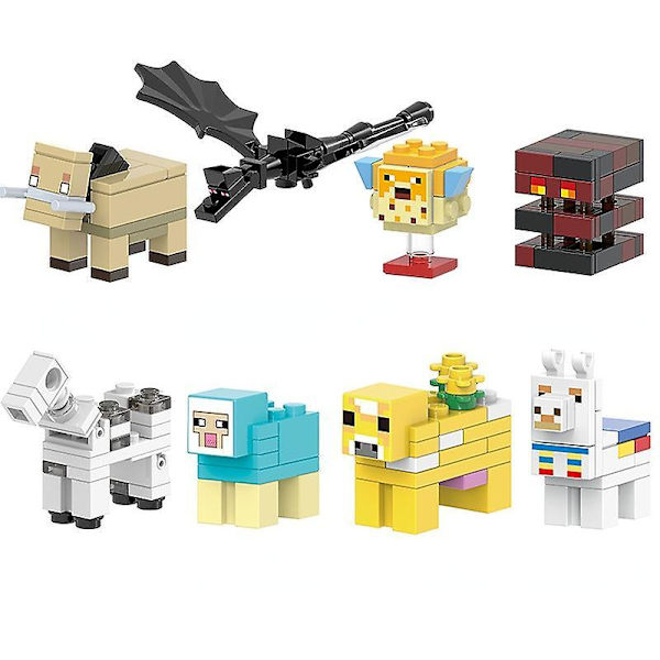 Venalisa 8pcs Minecraft Animal Series Puzzle World Building Blocks Minifigure Toys