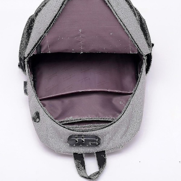 Student School Bag Usb Charging Travel Bag Computer Backpack light grey