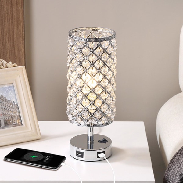 Crystal Table Desk Lamp With 2 Usb Port Desk Lamp Elegant Bedside Light Desk Light