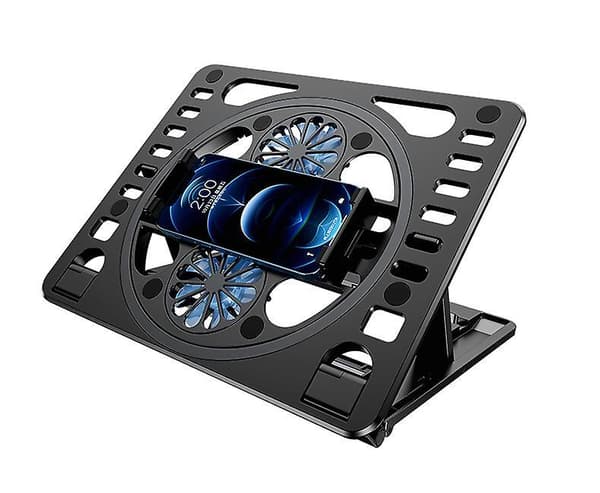 New Height Adjustable Laptop Cooling Stand Riser With 2 Cooling Fans