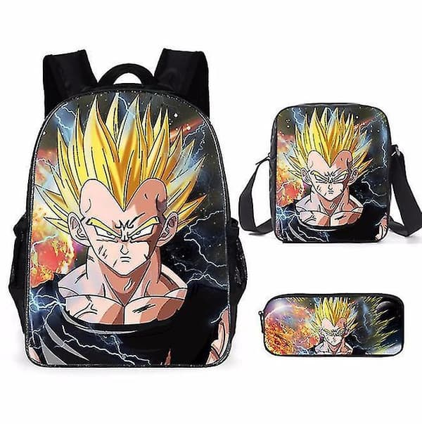 Dragon Ball Elementary School Theme School Bag 3-piece Set Computer Bag Messenger Bag Pencil Case