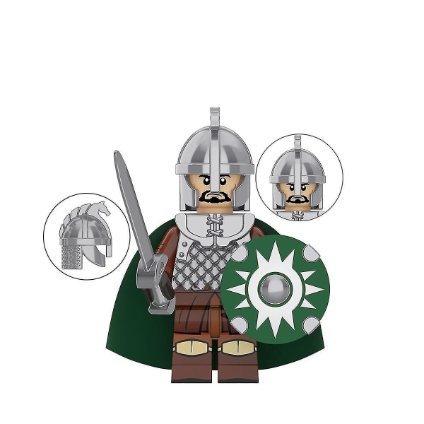 Medieval Rohan Knight Building Block Guard Archer Throwing Axe Hand Special Piece To Insert Building Block Toy Minifigure 8pcs