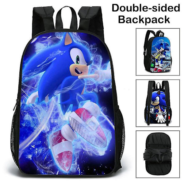 Double-sided schoolbag Sonic double-sided schoolbag primary and secondary school students sonic backpack color-4