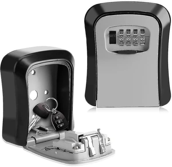 Key Lock Box 4 Digit Combination Wall Mount Key Safe Security Storage Box For Sharing Keys Securely Indoor And Outdoor