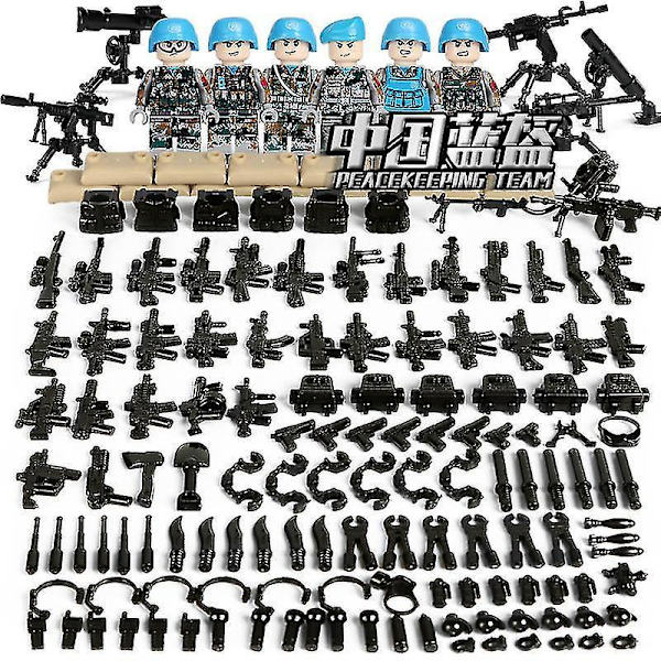 Peacekeeping Forces Small Particles Diy Children Assembled Building Blocks 6pcs