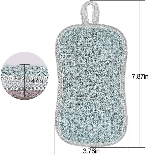 6 Pack Kitchen Scrub Sponges Reusable Non-scratch Microfiber Sponge