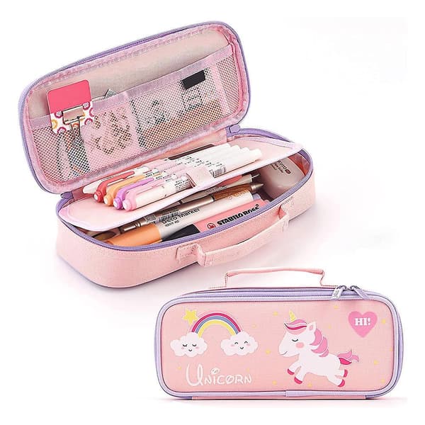 Cute Pencil Case Capacity Portable Multifunction Pen Bag pink