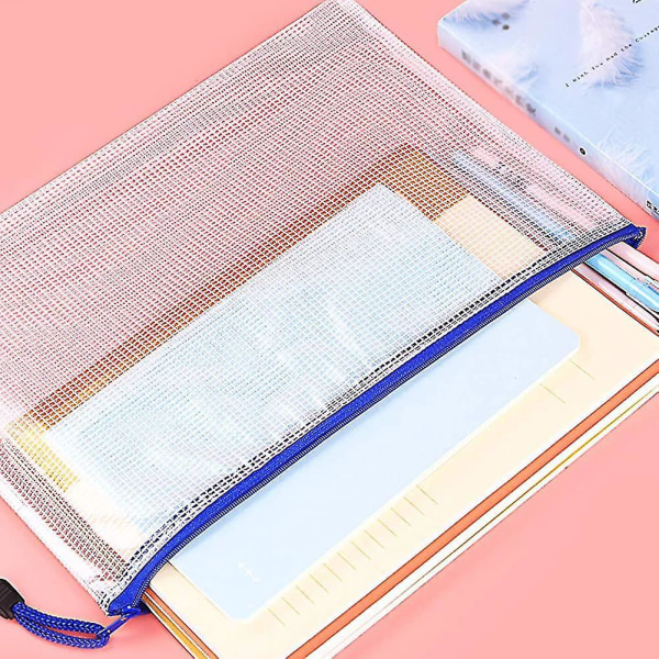 15 Pieces Zippered Folder Zipper Pocket A4 File Document Pockets With Zipper A4