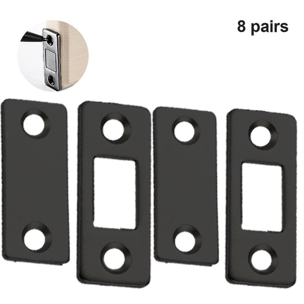 8 Pcs Ultra-thin Invisible Magnetic Door Stoppers, Drawer Magnet Catch Black