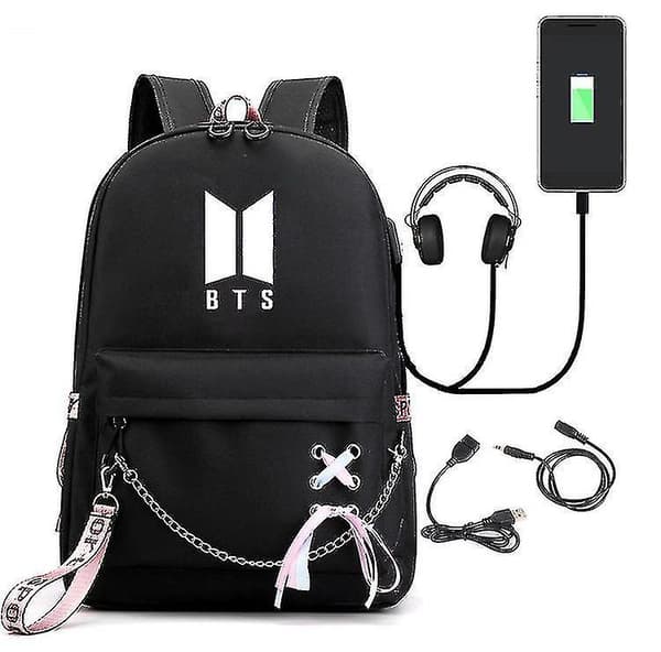 Bts Peripheral Backpack Cute Support Male And Female Students Schoolbag Korean Version Campus Backpack Cross-border