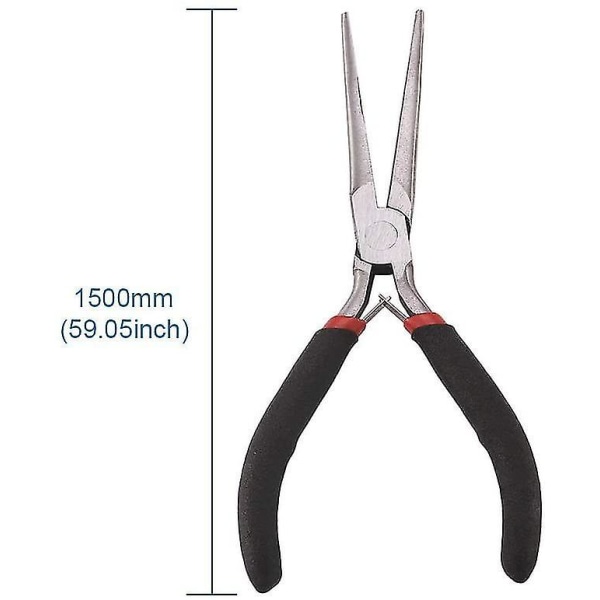 Carbon Hardened Steel Flat Pliers 15cm Long Nose Pliers Jewelry Making Pliers Handy Repair Tool