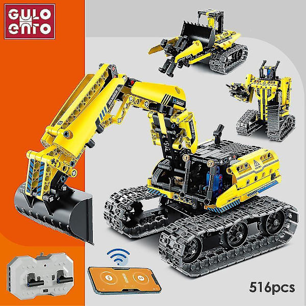 Teknisk App Rc Bulldozer Konstruksjonsleker Byggeklosser By Elektrisk Bil Gravemaskin Sett Barneklosser For Gutter Barnegaverapp Rc Bulldozer