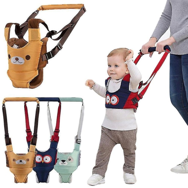 Baby Walking Harness Safe Walking Belt Hand-held Baby Walker Adjustable Walking Harness Blue- Green