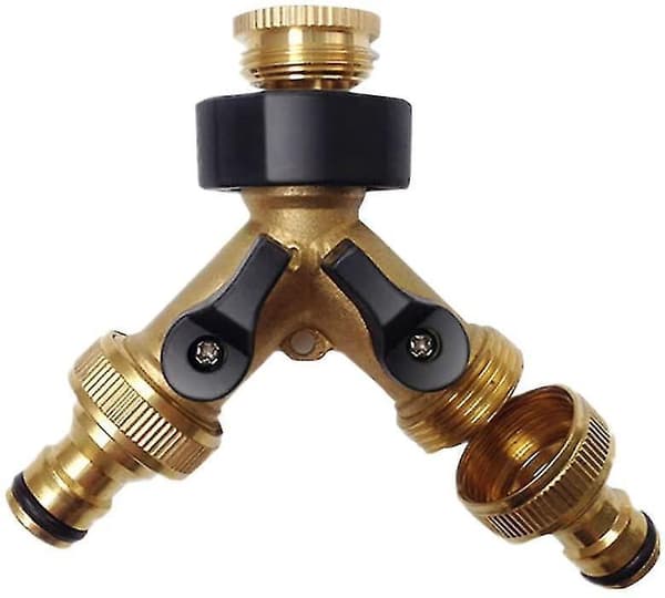 2 Way Solid Brass Pants Splitter 2-way Pants Connector With Shut Off/on Valves