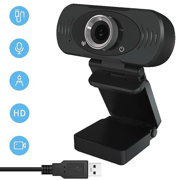 Webcam Full Hd 1080p Computer Camera Widescreen Video Telephony And Recording, Fixed Focus Design Webcam With Microphone, Streaming Camera