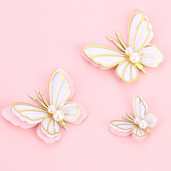 Butterfly Cake Toppers Happy Birthday Cake Cupcake Toppers Wedding Birthday Party Cake Decorations B01