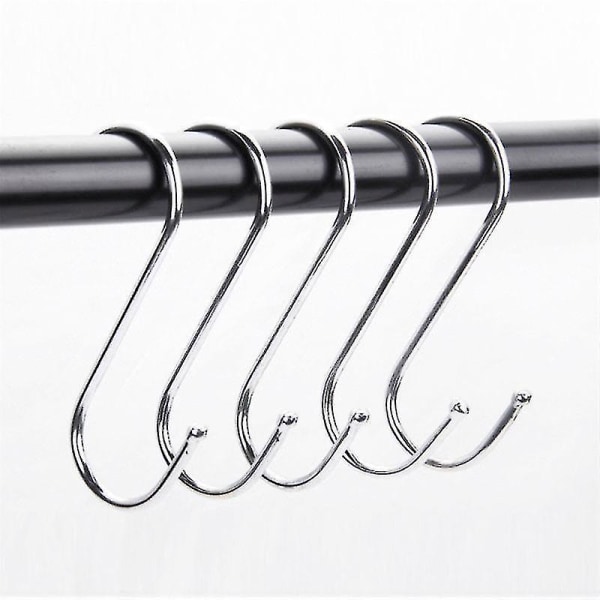 10pcs Stainless Steel S-shape Hook Kitchen Bedroom Multi-function Railing S Hanger Hook Clasp Holder Hooks M