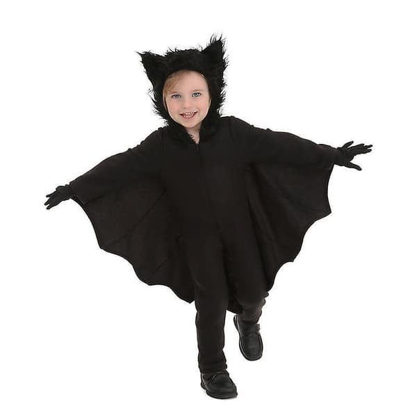 Halloween Cos Kostumer til Børn Vampyr Flagermus Heldragt + Handsker (110-150cm) 150