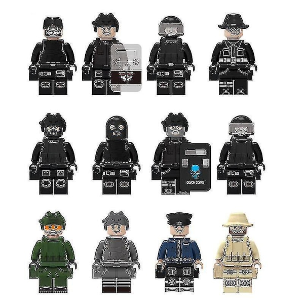12pcs Special Police Minifigure Building Block Doll Small Particle Assembled Doll Toy