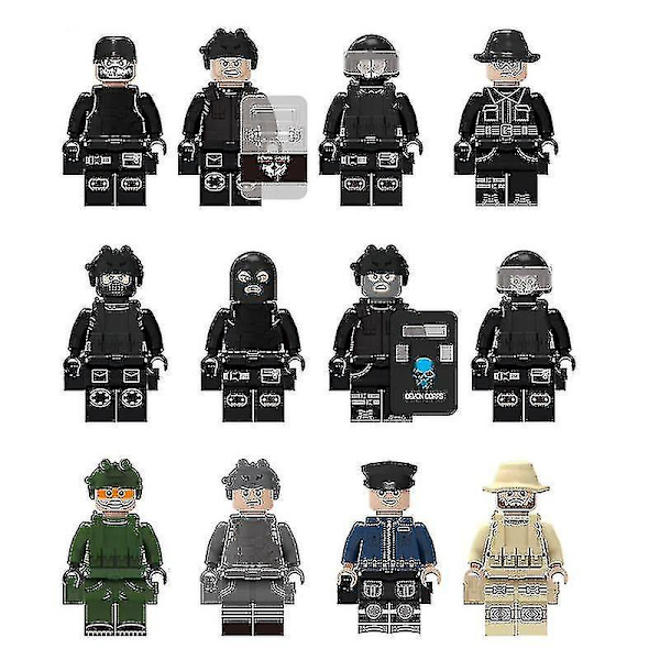 12pcs Special Police Minifigure Building Block Doll Small Particle Assembled Doll Toy