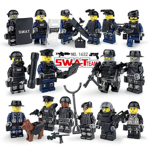 Military Police Flying Tiger Special Police Building Block Minifigure Children Assemble Building Block Toy 16pcs