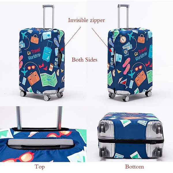 Luggage Cover Washable Suitcase Protector Anti-scratch Suitcase Cover Fits 18-32 Inch(autumn Leaves, S) COLOR6 S