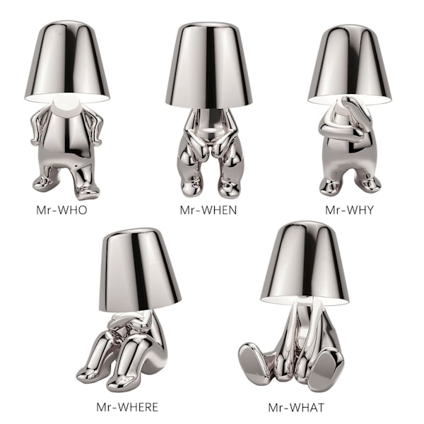 Thinker Lamp Collection Desktop Night Light Silver