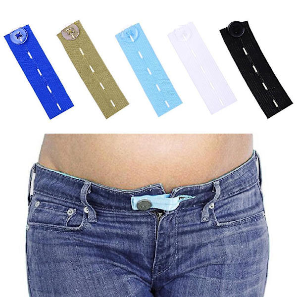 1 Pcs Pant Waist Expander Waistband Skirt Trousers Jeans Elastic Button Extender Brown