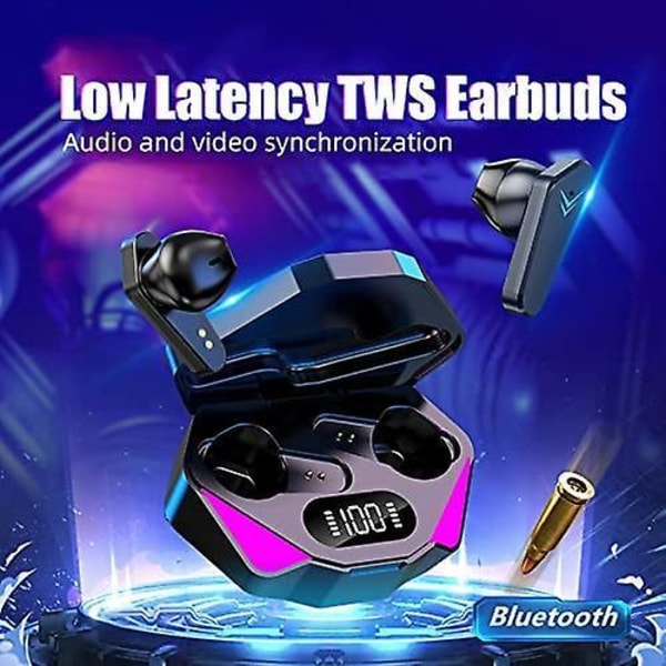 Wireless Earbuds Low Latency Waterproof Mic Noise Cancelling Gaming Earbuds Bt 5.0 Touch Enabled