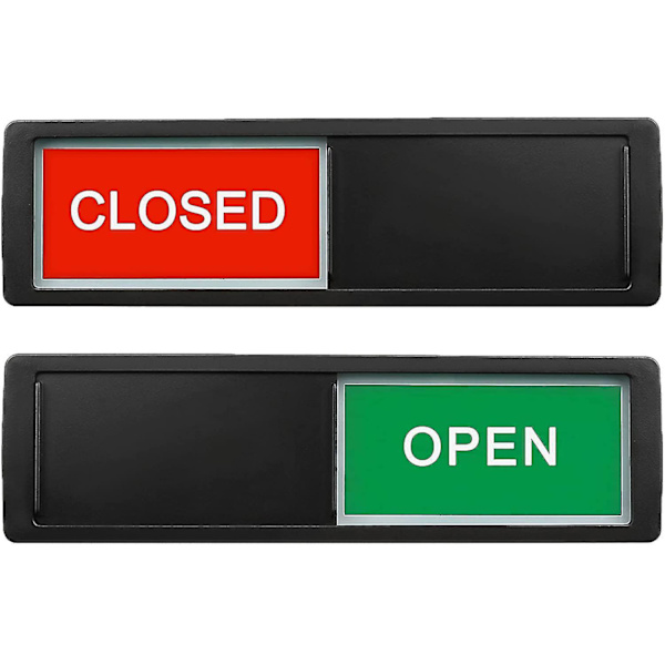 Open Closed Sign, Open Signs Privacy Slide Door Sign Indicator Silver ...