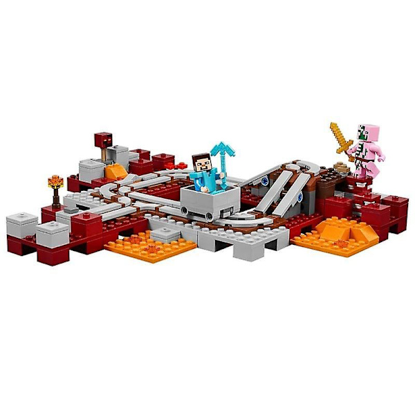 The Nether Railway Model Building Blocks With My World Action Figures Bricks Set Gifts  Toys For Children Kids Boys Girls 387 Pcs
