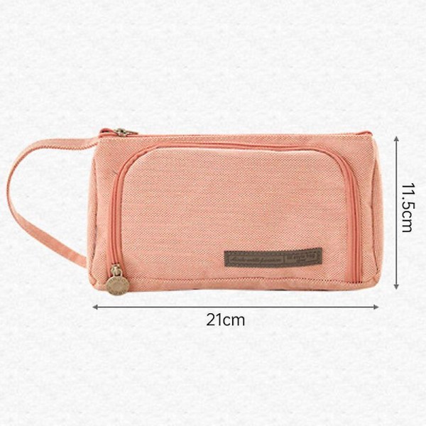 Students Pencil Case Boys Girls School Stationery Bag Large Capacity Pen Pouch Pink