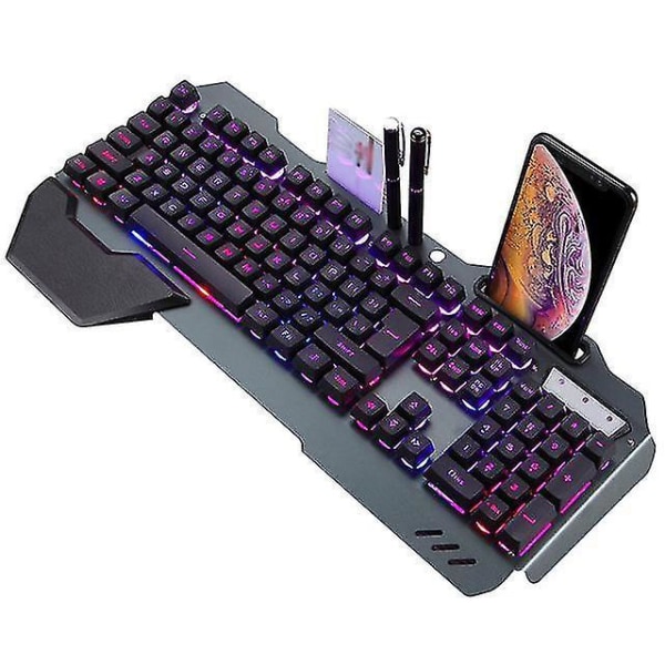 Desktop Laptop Mechanical Keyboard Rgb Led Backlight Plug And Play Ergonomic Design Waterproof Gaming Keyboard Rgb Backlight Black