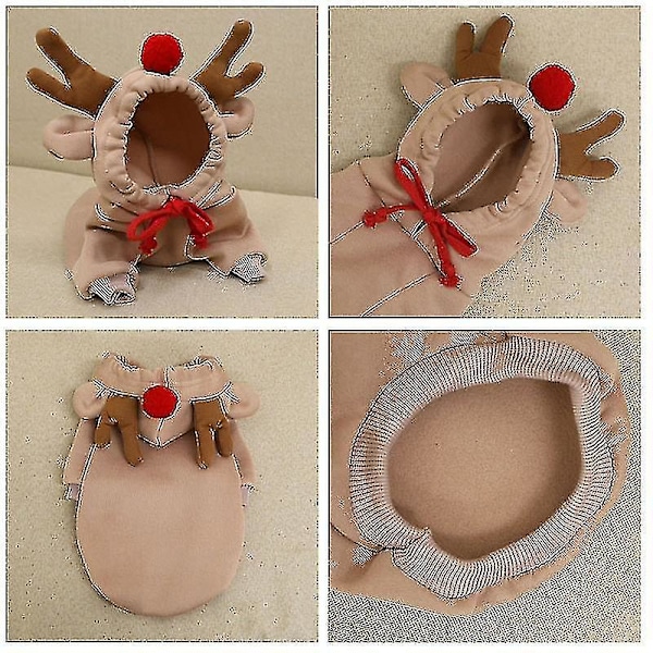 Warm Dog Winter Clothes Cute Fruit Dog Coat Hoodies Fleece Pet Dogs Costume Jacket For French Bulldog Chihuahua 05 Elk S