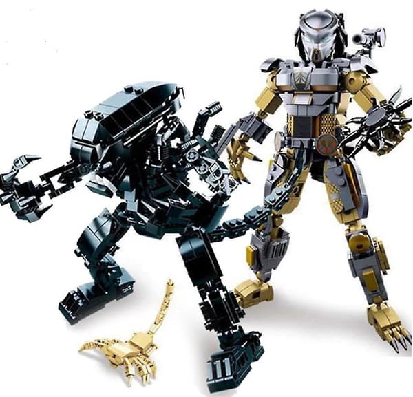 ALIEN VS PREDATORS Blodrobot Krigsmodell Byggeklosser Sett