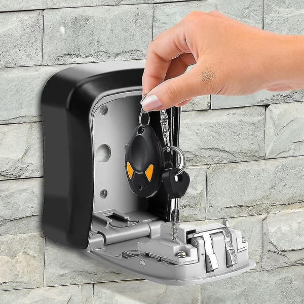 Key Lock Box 4 Digit Combination Wall Mount Key Safe Security Storage Box For Sharing Keys Securely Indoor And Outdoor