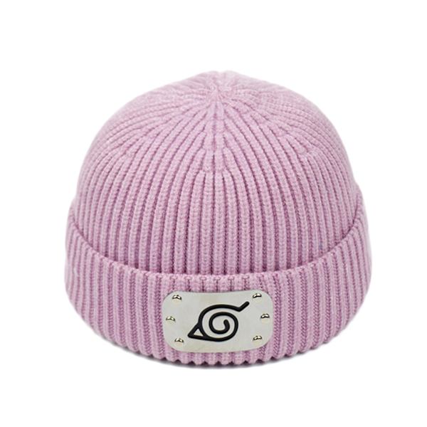 Naruto Anime Sign Beanie Knit Cap Hats Soft For Kids Boys Girls Winter Purple