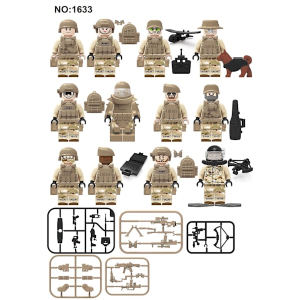 Navy Seals 12 Military Series Building Blocks With Weapons Boy Building Blocks