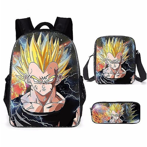 Dragon Ball Elementary School Theme Skolesekk 3-delt Sett Dataveske Messenger Bag Penal