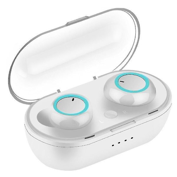 Wireless Bluetooth-compatible 5.0 Touch Control Earphone Earbuds With Mic Charging Box White Blue