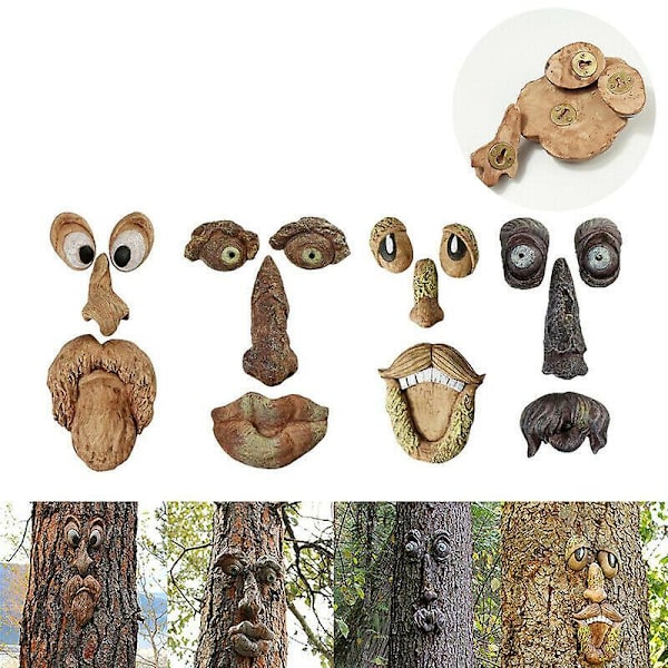 Tree Face Decor Old Man Tree Hugger Bark Ghost Face Garden Yard Art Decor Easter Creative Props C