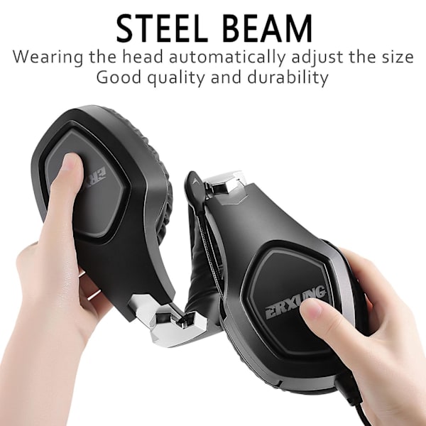 Peliheadset, Ps5 Over Ear -kuulokkeet, melua vaimentavat erittäin pehmeät korvakupit mikrofonilla, RGB-valo, bassokorostus Ps4:lle, PC:lle, Xbox Onelle, musta