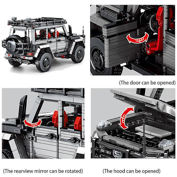 Teknisk By Offroad Bilmodell Byggeklosser Lastebil SUV Leker Kjøretøyklosser Barn For Barn Gutter Gaver 1852 stk