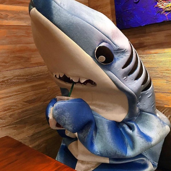 Fashion Adults Kids Jumpsuit Cosplay Costume Shark Stage Clothing Fancy Dress Halloween 100