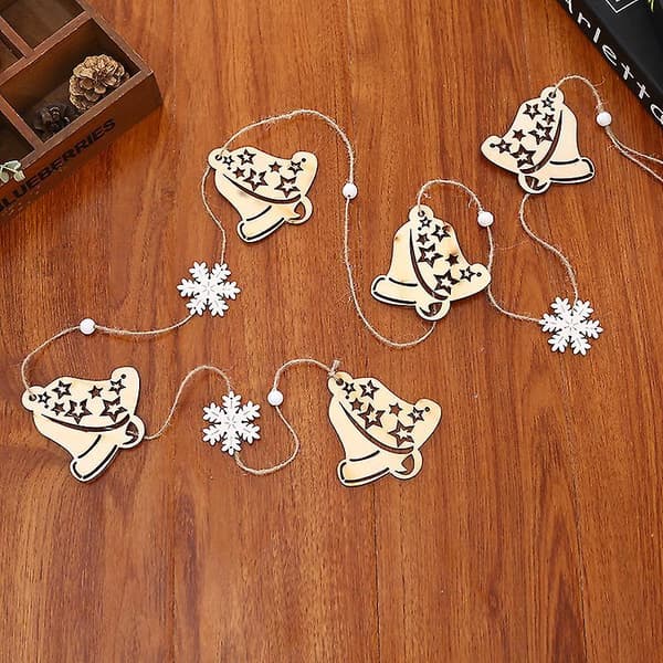 4pcs Christmas Tree Ornaments Bells, White Snowflakes, Christmas Decorations For The Elderly, Christmas Tree Hanging Strings