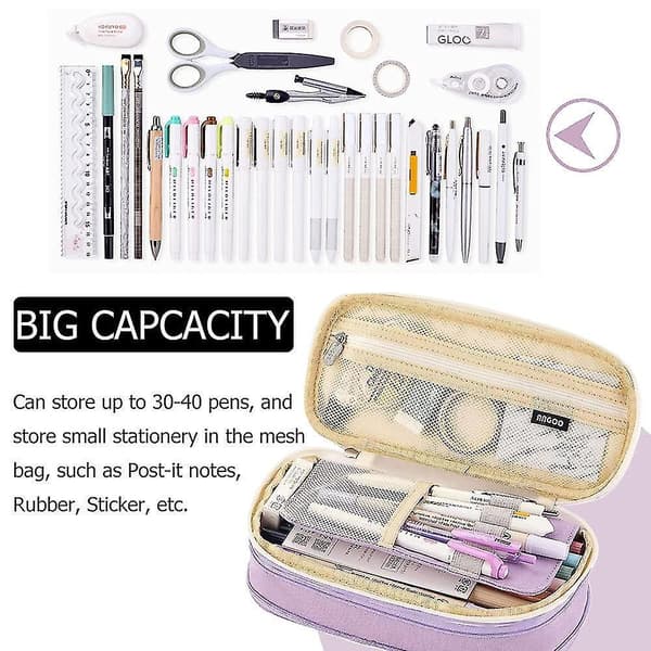 Pencil Case Large Capacity Foldable Pen Pencil Pouch Zipper Stationery Organizer