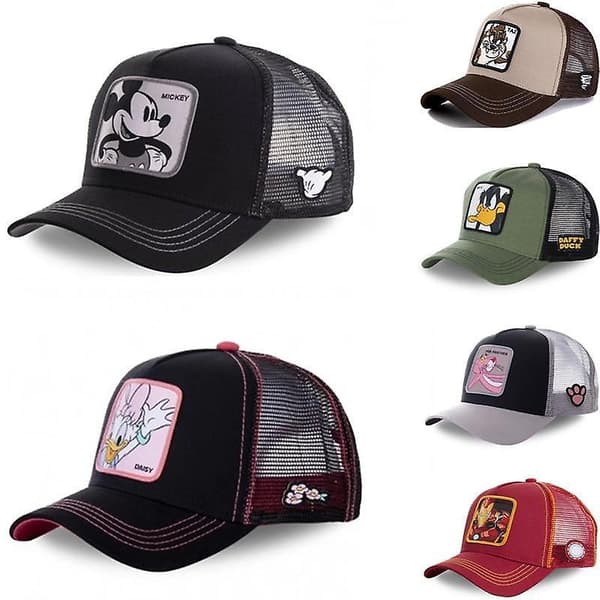 Mickey Snapback Bomulls Baseball Caps & Pappa Mesh / Trucker Hatt SNOW WHITE